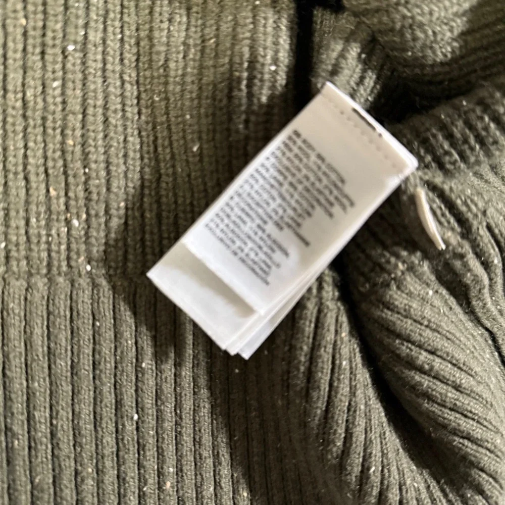 The‎ North Face Mens Large Green Button Up Sweater Knit Ribbed Military Pullover